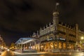 Art Nouveau Amrath Grand hotel L`Empereur next to a modern underground bike parking in downtown Maastrich