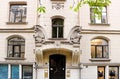 Art Nouveau architecture on a building facade, Riga, Latvia Royalty Free Stock Photo