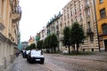 Art Nouveau architecture on a building facades on Alberta Street, Riga, Latvia