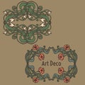 Art nouveau, art deco, modern, vintage elements