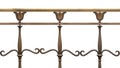 Art nouveau brass fence on white