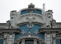 Art Nouveau building in facade 10b Elizabetes street Riga Latvia