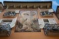 Art nouveau facade in SalÃÂ², Lake Garda, Lombardy, Italy
