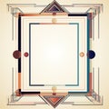 art nouveau art deco frame with geometric shapes on a beige background