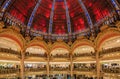 Art Nouveau decor and stained glass dome windows of the flagship Galeries Lafayette iconic French department store in Paris France Royalty Free Stock Photo