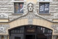 Art Nouveau facade decoration in Riga, Latvia on May 3 2015. Art
