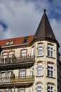 Art Nouveau facade and turret of the building Royalty Free Stock Photo