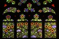 Art Nouveau floral pattern. Stained glass window.