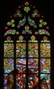 Art Nouveau floral pattern. Stained glass window.