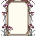 art nouveau frame with flowers vector price 1 credit usd 1 Royalty Free Stock Photo