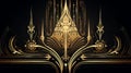 art nouveau gold and black background with ornate design