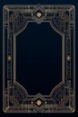 art nouveau gold frame on black background