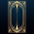 art nouveau golden frame on dark blue background Royalty Free Stock Photo