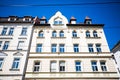 Art Nouveau house in Munich, blue sky Royalty Free Stock Photo