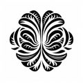 Art Nouveau Icon, Swirl Border Element, Decorative Silhouette, Vintage Ornate Symbol
