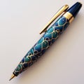 Art Nouveau Inspired Blue And Gold Pen With Oriental Patterns