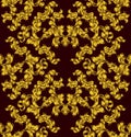 Floral Motif Scroll Pattern Seamless Tile Royalty Free Stock Photo