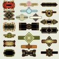 Art nouveau label banner set