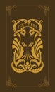 Art nouveau leaf pattern for frame, label and emblem