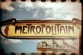 Art nouveau metropolitain sign in Paris, France Royalty Free Stock Photo