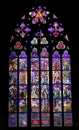 Art Nouveau painter Alfons Mucha Stained Glass window in St. Vitus Cathedral, Prague