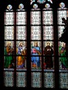 Art Nouveau painter Alfons Mucha Stained Glass window in St. Vitus Cathedral, Prague