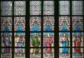 Art Nouveau painter Alfons Mucha Stained Glass window in St. Vitus Cathedral, Prague