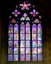 Art Nouveau painter Alfons Mucha Stained Glass window in St. Vitus Cathedral, Prague