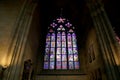 Art Nouveau painter Alfons Mucha Stained Glass window in St. Vitus Cathedral, Prague