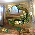 Art Nouveau palace inside a forest. Golden age, art, magic and mystery