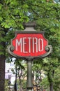 Art Nouveau sign for Paris subway