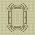 Art Nouveau smooth lines decorative rectangle vector frame for design. Art Deco style border