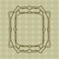 Art Nouveau smooth lines decorative rectangle vector frame for design. Art Deco style border