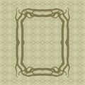 Art Nouveau smooth lines decorative rectangle vector frame for design. Art Deco style border