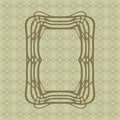 Art Nouveau smooth lines decorative rectangle vector frame for design. Art Deco style border