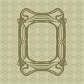 Art Nouveau smooth lines decorative rectangle vector frame for design. Art Deco style border