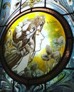 Art Nouveau stained glass artwork