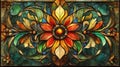 Art Nouveau Stained Glass Window Royalty Free Stock Photo