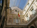 Art Nouveau Style Europe Belgium Brussels Galerie de la Reine Vintage Antique Architecture Structure Clear Ceiling Sunlight Roof Royalty Free Stock Photo