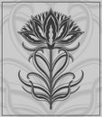 Art nouveau style flower plant basic element. 1920-1930 years vintage design. Symbol motif design.