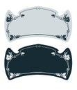 Art nouveau vector frame vector pair line isolated Royalty Free Stock Photo