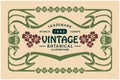 Art Nouveau Vintage Floral Label Ornament Illustrati