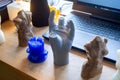 Art Object human hands printed 3D printer. Model prototype of human hand printed Royalty Free Stock Photo