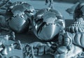 Art object printed 3D printer close-up. Art creative model created on 3D printer