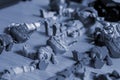 Art object printed 3D printer close-up. Art creative model created on 3D printer
