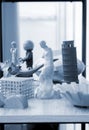 Art objects prototype models printed 3D printer from polyamide powder Royalty Free Stock Photo