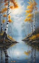 Art Oil Painting, Beautiful Landscape, Interior Decoration Picture, Home Giclee, Smartphone Background,
