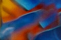 Art ornamental pattern background on paper, blue-orange colors, like graffiti. For stylish design backdrop