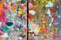 Art paint background of bright multi coloured and textured painted surface Royalty Free Stock Photo