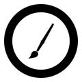 Art paint brush icon black color in circle Royalty Free Stock Photo